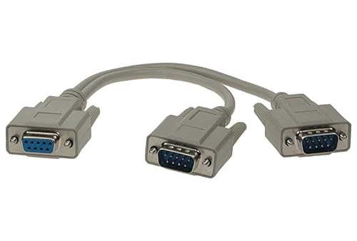 Sf Cable 1Ft Db9 Female To 2 Male Serial Rs232 Splitter Cable