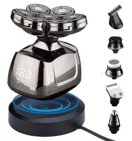 Cordless 7D Head Shavers For Bald Men Multifunctional Rechargeable Electric Razor Ipx6 Waterproof For Home Travel