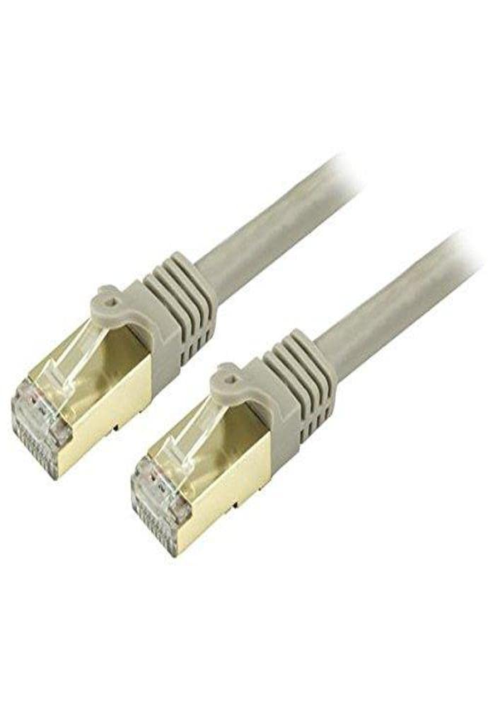 StarTech.com 8ft CAT6a Ethernet Cable   10 Gigabit Shielded Snagless RJ45 100W PoE Patch Cord   10GbE STP Network Cable w/Strain Relief   Gray Fluke Tested/Wiring is UL Certified/TIA (C6ASPAT8GR)