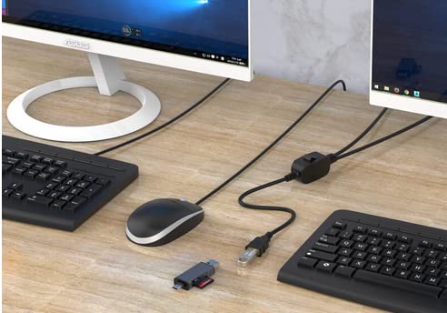 Vrllinking Usb Splitter Cable,Printer Sharing Switch Cable, Usb Splitter 2 Male 1 Female For Printer, Scanner, Speaker, Keyboard