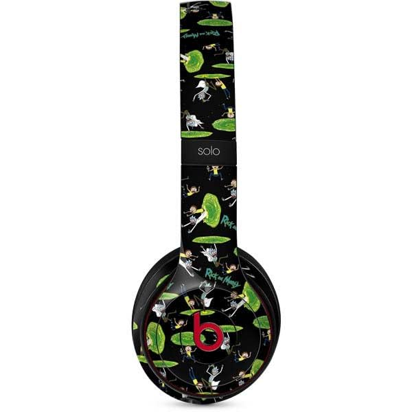 Skinit Decal Audio Skin Compatible With Beats Solo 3 Wireless   Officially Licensed Adult Swim Rick And Morty Portal Pattern Des