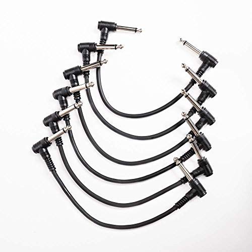 Senor Cable 6 Inch Guitar Patch Cable Black 6 Pack Guitar Effect Pedal Cables | Pedal Patch Cables | Guitar Effect Patch Cables 