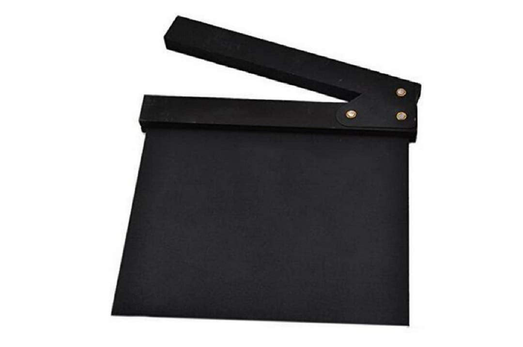 Zmgmsmh Wooden Clapboard Director Film Movie Cut Action Scene Slateboard Clapper Board Slate (Small Black)