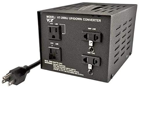 Vct Vt 2000J Japan 100 Volt To Usa 110 Volt Voltage Converter Transformer, 2000 Watt, Black