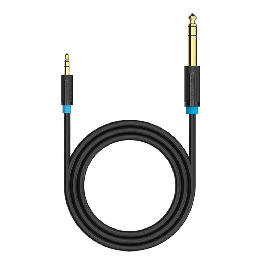 VENTION 3.5mm 1/8' to 6.35mm 1/4' Stereo Jack Cable, 3.5mm Male to 1/4' Male TRS Stereo Audio Cable for Smartphone, PC, Headphones, iPod, Guitar, Laptop Amplifier Home Audio (1.5m)