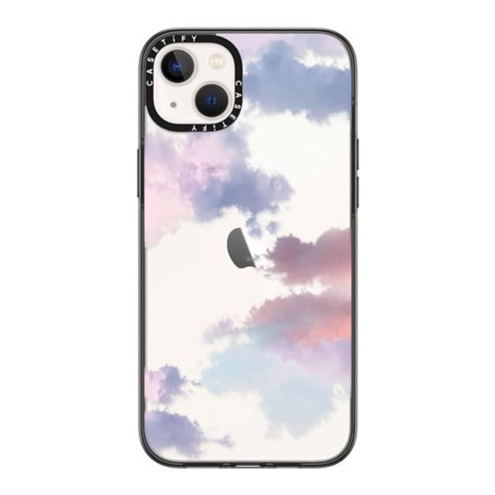 Casetify Compact Iphone 14 Plus Case [2X Military Grade Drop Tested / 4Ft Drop Protection]   Clouds   Clear Black