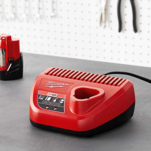 Milwaukee Genuine Oem 48 59 2401 M12 Lithium Ion 12 Volt Battery Charger W/Led Indicating, Red