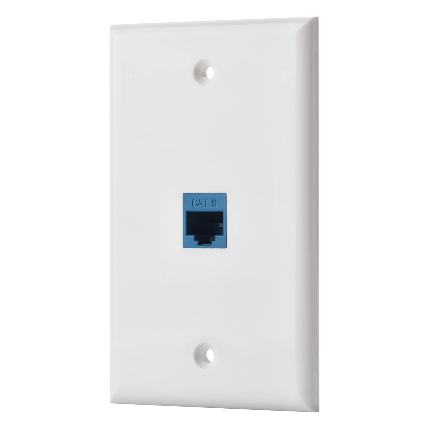 Pokivir   Cat6 Keystone Ethernet Wall Plate Female To Female   White (1 Port)