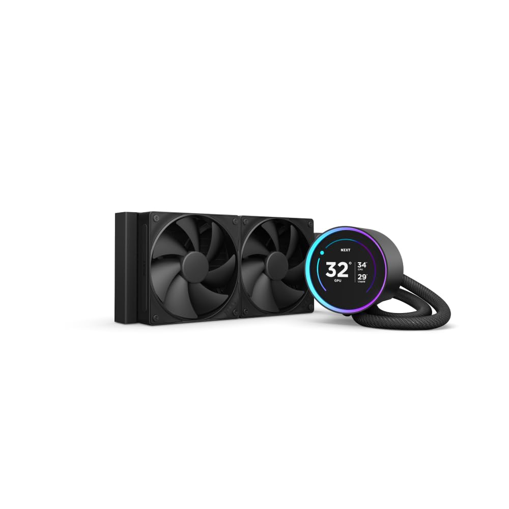 Nzxt Kraken Elite 240 2024   Aio Cpu Liquid Cooler   240Mm Radiator   2 X F120P Fans   Customizable 2.72'' Ips Lcd   Nzxt Turbin