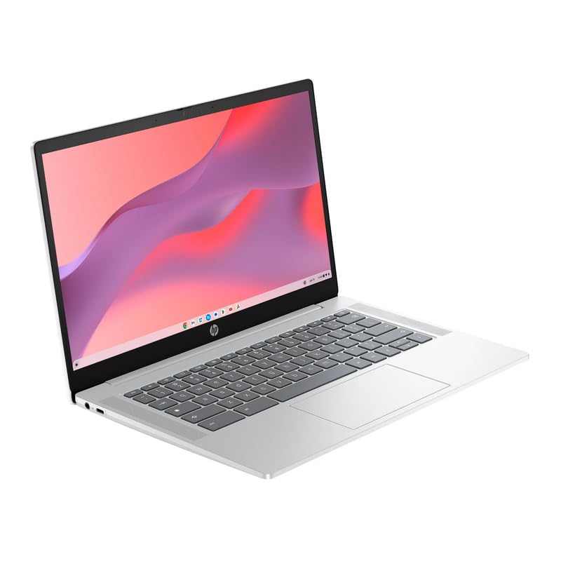 Hp Chromebook 14'' Hd Laptop, Intel N200 Processor, 4Gb Lpddr5 Ram, 128Gb Ufs, Chrome Os, Glacier Silver, Intel Uhd Graphics, Bu