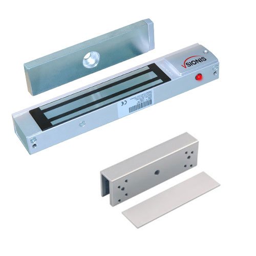 Visionis Fpc 5224 300Lbs Indoor Electromagnetic Lock With 300 Lbs U Bracket For Glass Door For Access Control