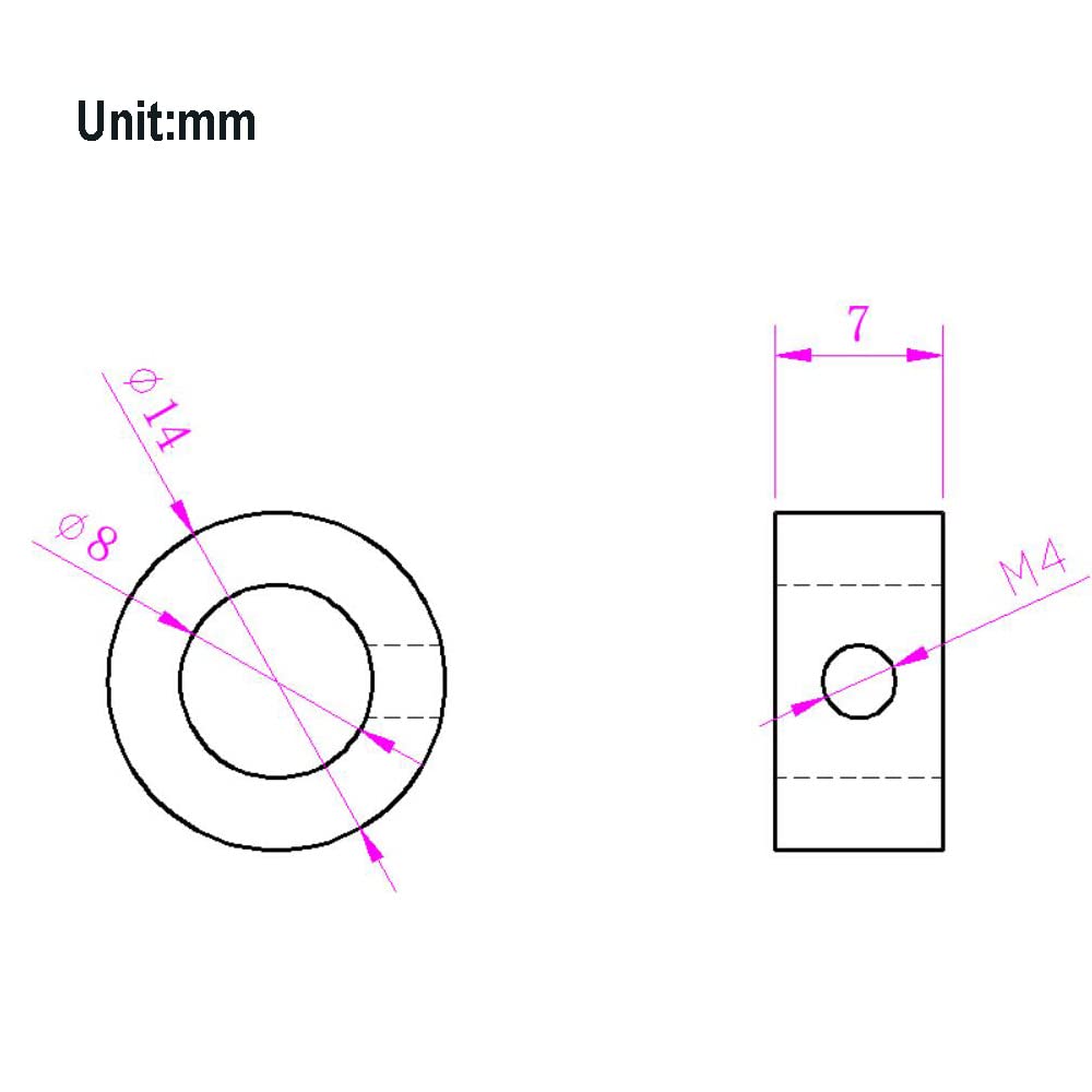 Befenybay 10 Pcs Lock Collar 8Mm Shaft Lock Collar T8 Lead Screw Lock Ring For 3D Printer Cnc Parts (8Mm Silver)