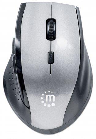 Manhattan Curve Wireless Optical Mouse   With Auto Power Management   For Laptops & Computers   Grey, 179379