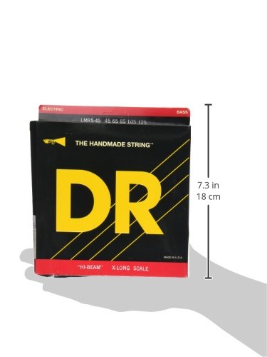 Dr Strings Hi Beams   Stainless Steel 5 String Bass Guitar Strings X Long Scale, 45 125, Round Core