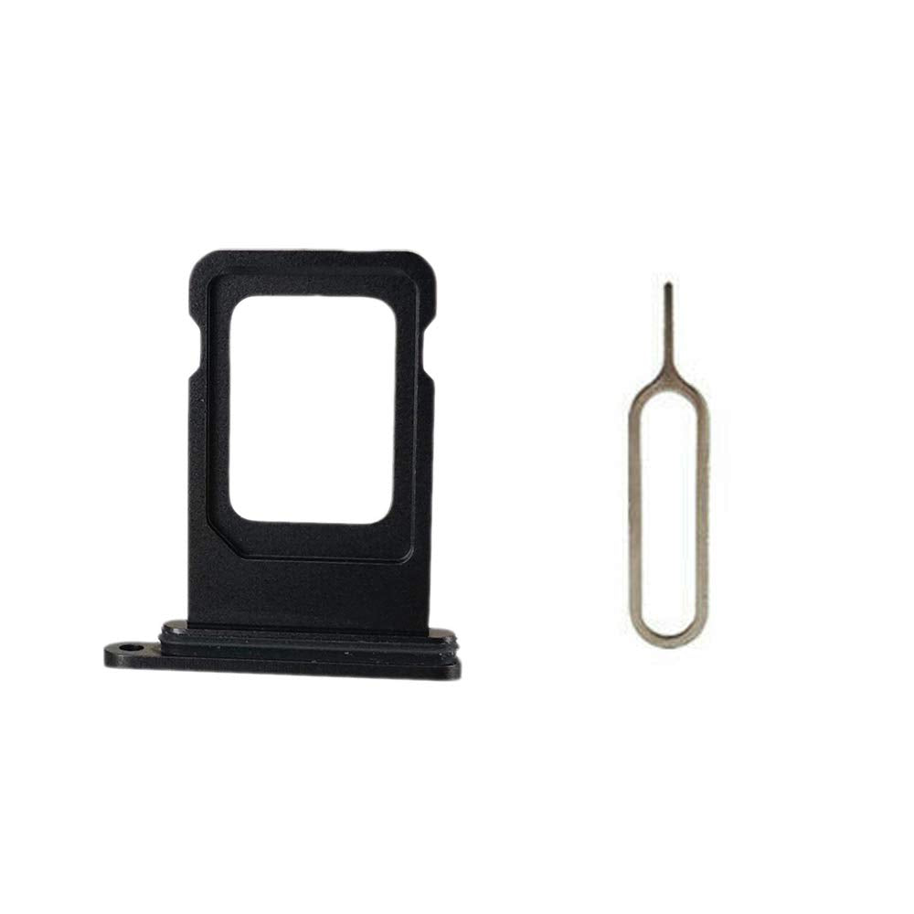 Meefix Sim Card Tray Holder Slot Replacement With Open Eject Pin For Iphone 11 (6.1 Inch) (Black, Single Sim)
