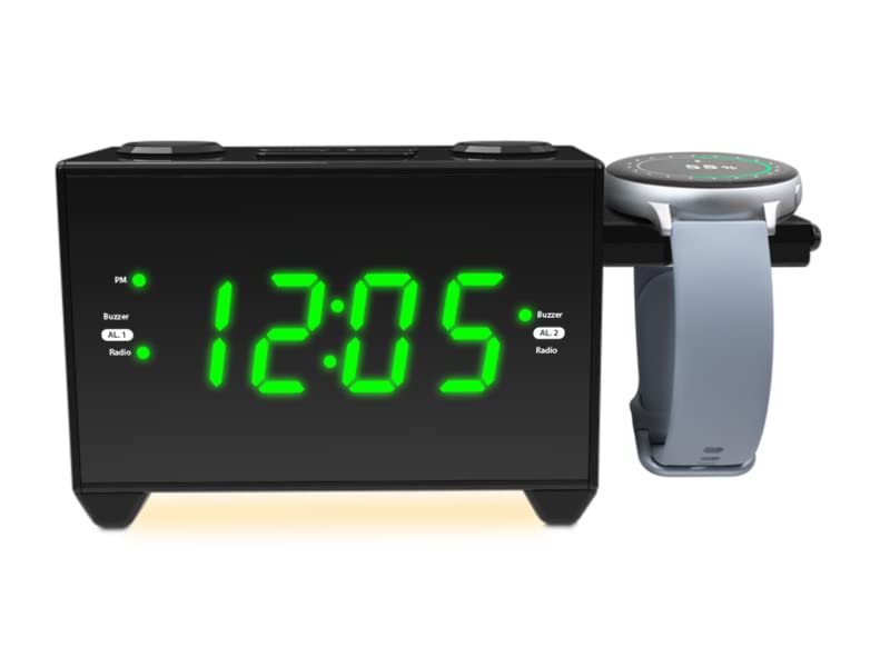 Hannlomax Hx 132Cr Alarm Clock Radio, Pll Fm Radio, Usb Type A And Usb Type C For Charging, Drawer Type Wireless Charger Holder