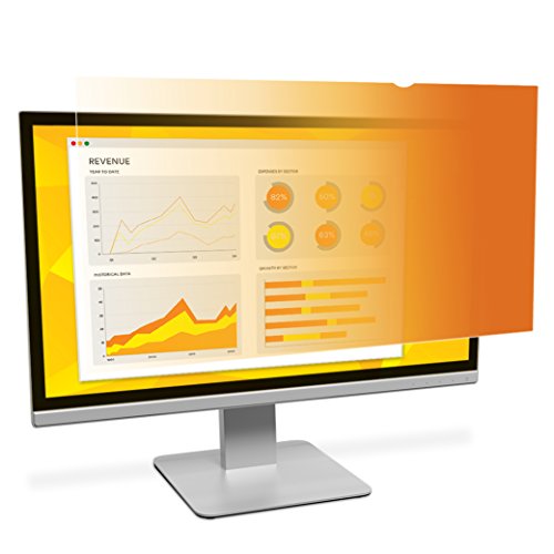 3M Gold Privacy Filter For 21.5 Inch Widescreen Monitor, Reversible Gold/Black, Reduces Blue Light, Increased Clarity, Screen Pr