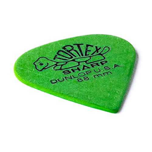 Dunlop Tortex Sharp Guitar Picks .88Mm Green 72 Pack