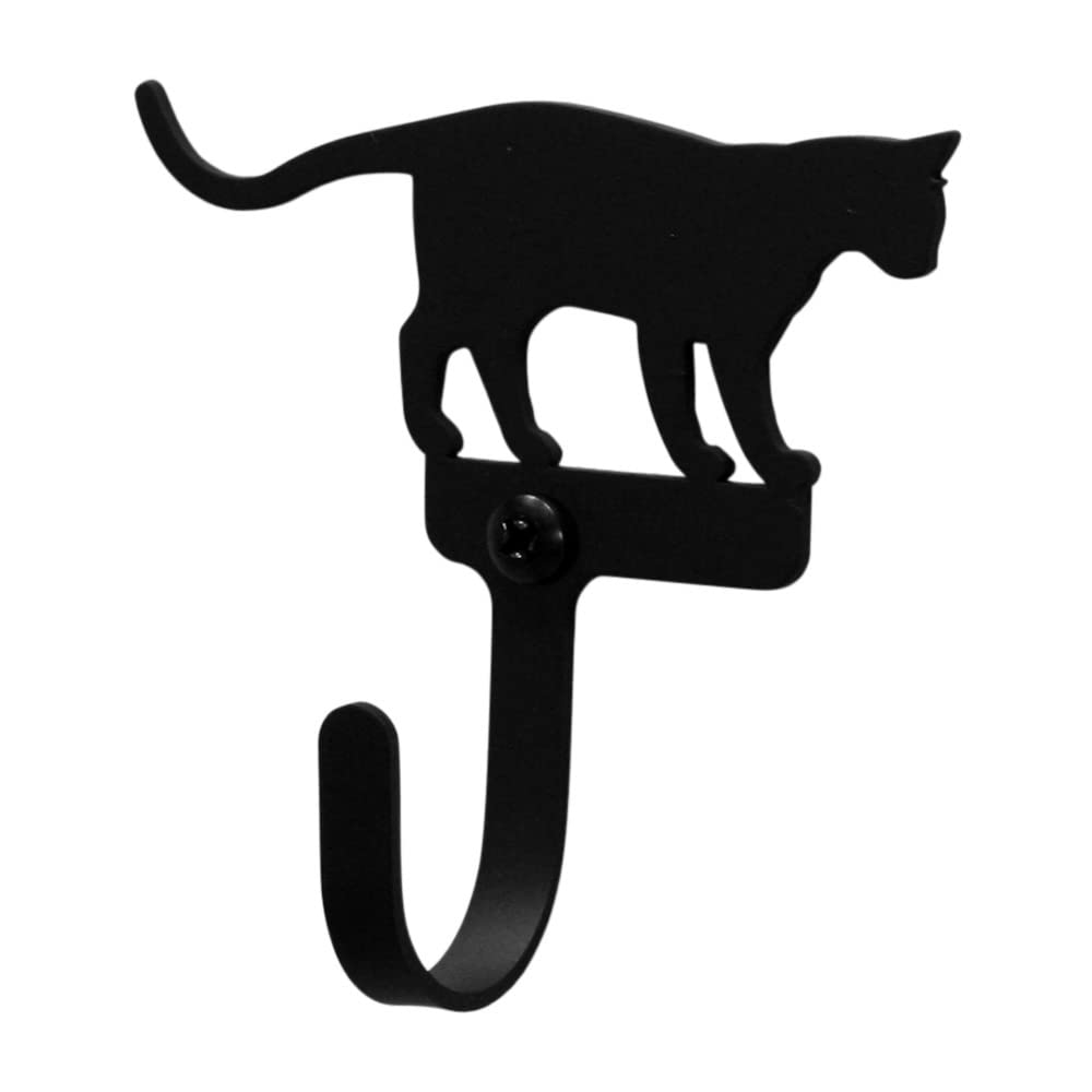 Village Wrought Iron Pet Cat at Play Wall Hook Decorative Small