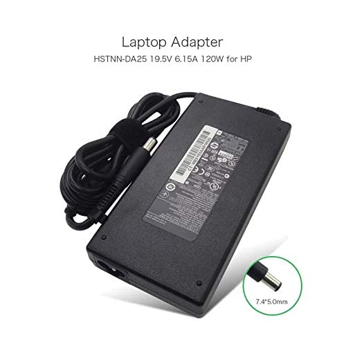 New Genuine Ac Adapter Compatible For Hp 120 Watt 19.5V 6.15A Ac Adapter With Cord 677762 001 906329 001