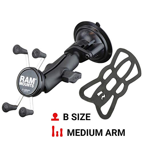 Ram Mounts X Grip Phone Mount With Ram Twist Lock Suction Cup Ram B 166 Un7U With Medium Arm For Vehicle Windshields