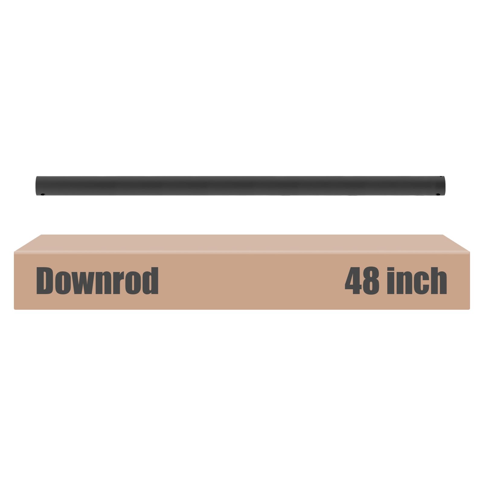 Dpxmyg 48 Inch Ceiling Fan Downrod With Extension Cord, 4 Ft Black Downrod For Ceiling Fan, 1 Inch Outside Diameter, Ceiling Fan