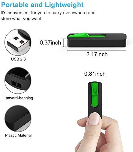 Vicfun 10 Pack 16Gb Usb Flash Drives Usb 2.0 Flash Drive Slide Retractable Usb Memory Stick 16Gb, Multi Color Pack