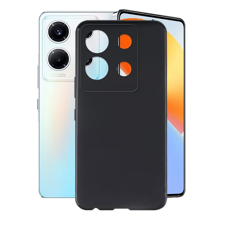 Aqgg For Infinix Note 30 Vip (6.67'') Case, Soft Silicone Bumper Shell Black Flexible Rubber Phone Protective Cases Tpu Cover Fo