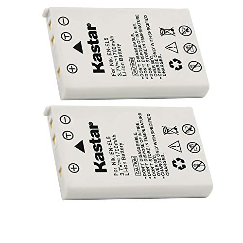 Kastar 2 Pack En El5 Rechargeable Li Ion Battery For Nikon Coolpix P3, P4, P90, P80, P100, P500, P510, P520, P530, P5000, P6000,