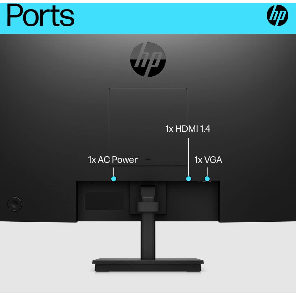 Hp 24'' Full Hd (1920X1080) Computer Monitor Bundle With Docztorm Dock, 75Hz Anti Glare Display, Amd Freesync, Hdmi, Vga, Vesa M