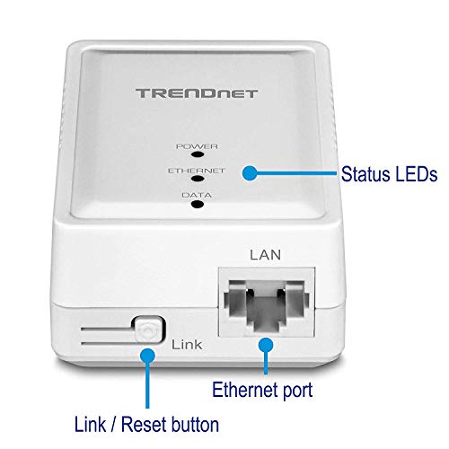 Trendnet Powerline 500 Av Nano Adapter Kit, Includes 2 X Tpl 406E Adapters, Cross Compatible With Powerline 600 500 200, Windows 10, 8.1, 8, 7, Vista, Xp, Plug & Play Install, White, Tpl 406E2K