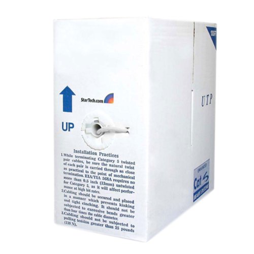 Startech.Com 1000 Ft Bulk Cat6 Ethernet Cable   Stranded   Cm Rated For In Wall Use   Cat 6 Utp Patch Cable   White (Wirc6Patwhr