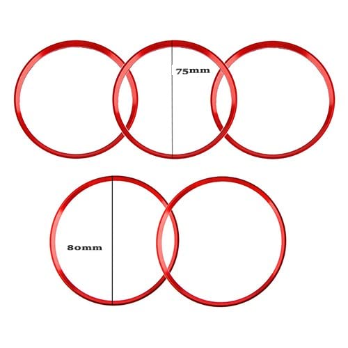 Xotic Tech Aluminum Air Conditioner Ac Air Outlet Vent Front Side Outer Rings Trim Decoration Cover Compatible With Mercedes Benz A B Cla Gla Class W176 W246 C117 X156 (Sporty Red)  5Pcs