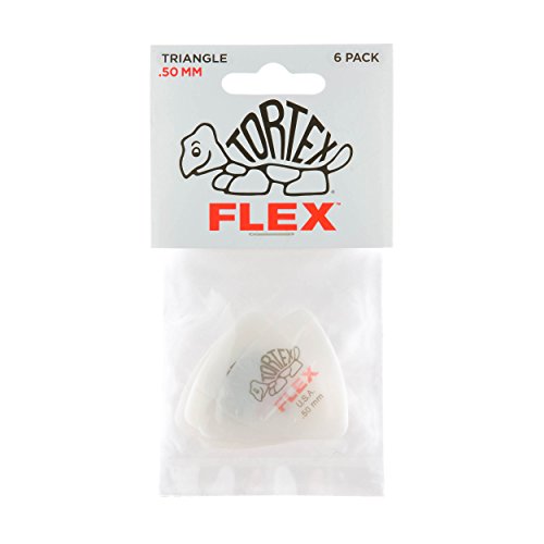 Dunlop Tortex Flex Triangle .50Mm Red Guitar Pick 6 Pack, .50Mm | White