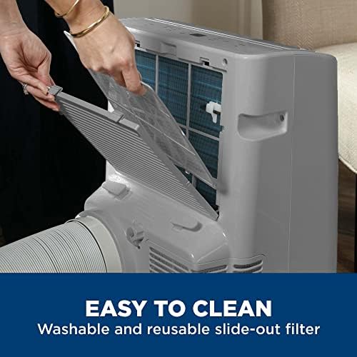 Ge 10,500 Btu Smart Portable Air Conditioner For Medium Rooms Up To 450 Sq Ft, Gray