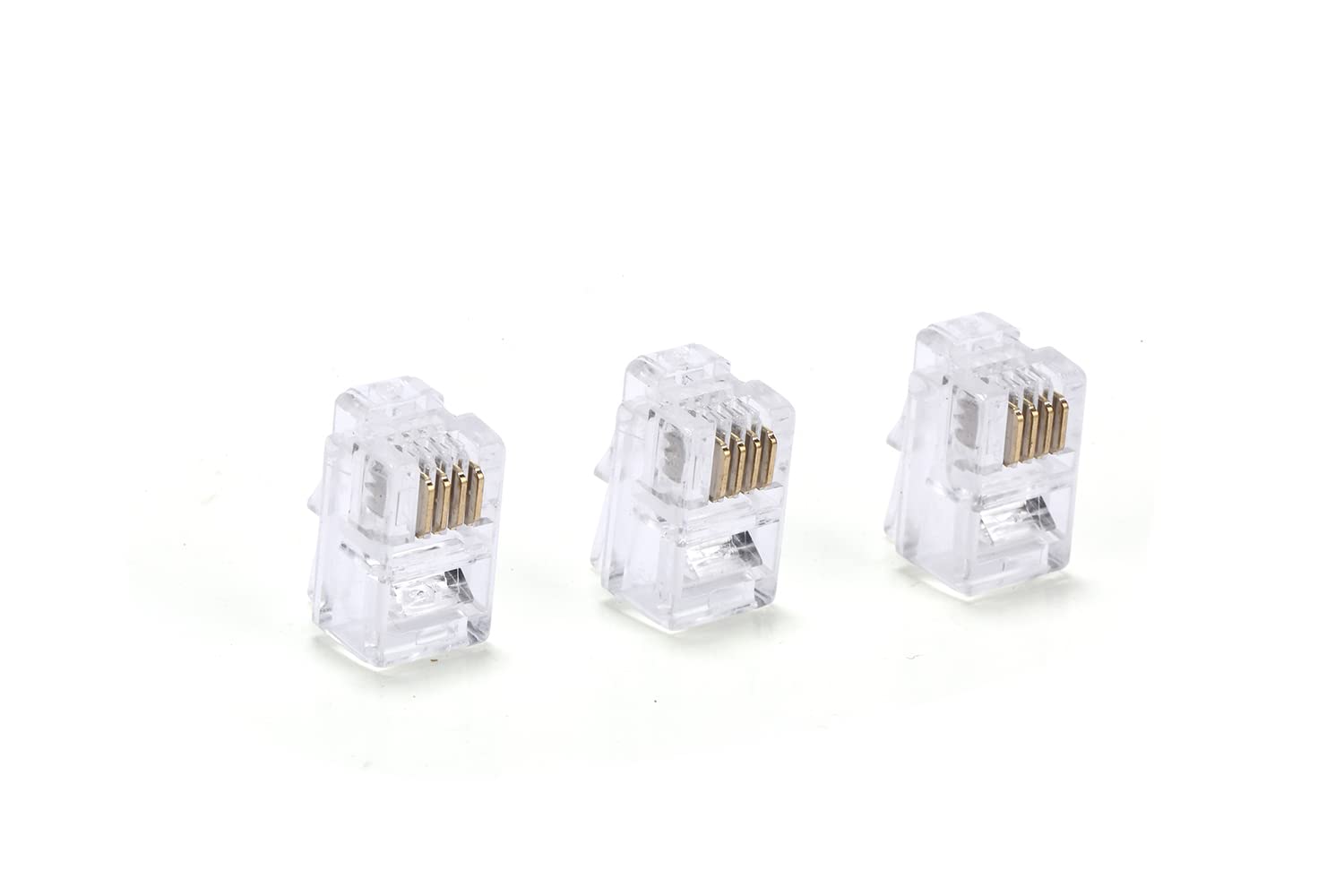 Seefeful 100 Packrj9 4P4C Phone Modular Telephone Cord Connector Adapter Crimp (4P4C)