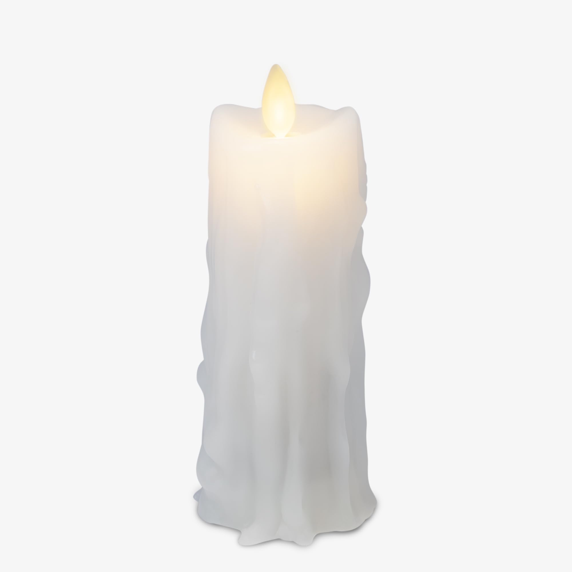 Luminara White Heavy Wax Drip Flameless Candle Heavy Dripped Led Pillar Real Wax Unscented Dripped Edge, Timer Function (2.5 X 6