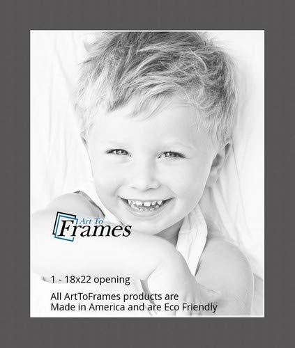 Arttoframes Mat 154 18X22 Charcoal Cinder/Charcoal Custom Mat For Picture Frame, 18X22