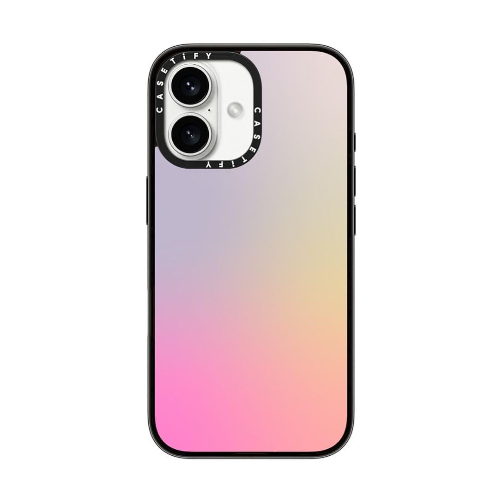 Casetify Compact Case For Iphone 16 [Lightweight / 4 Ft. 2X Military Grade Drop Protection/Slim]   Pastel Gradient   Clear Black