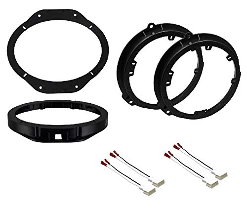 Asc Premium 6X9'' Front And 6+ Inch 6'' 6.5'' 6.75'' Rear Car Stereo Speaker Install Adapter Mount Bracket Plates And Speaker Wi