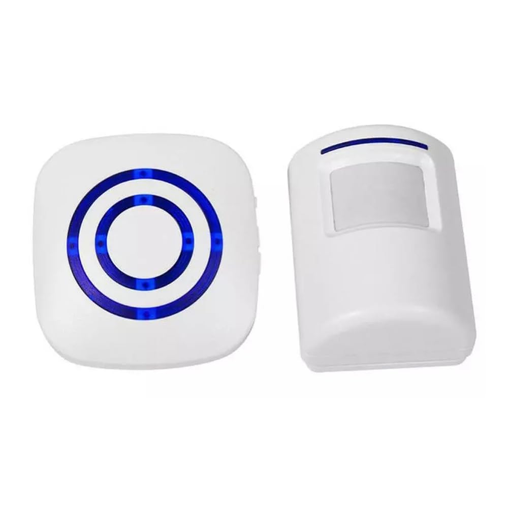 Wireless Home Security Driveway Alarm, Entry Alert, Visitor Door Bell Chime With 1 Plug In Receiver And 1 Pir Motion Sensor Dete