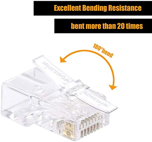 Vcelink Rj45 Cat5E Cat5 Pass Through Connectors, Cat5E Rj45 Ends, Rj45 Modular Plugs For Solid Or Stranded Utp Network Cable 100