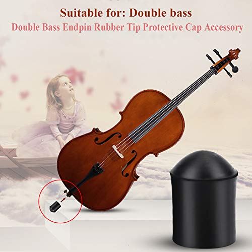 Double Bass Endpin Screw On,2Pcs Black Double Bass Endpin Rubber Tip End Pinstopper Protector Endmusical Instrument Accessory El