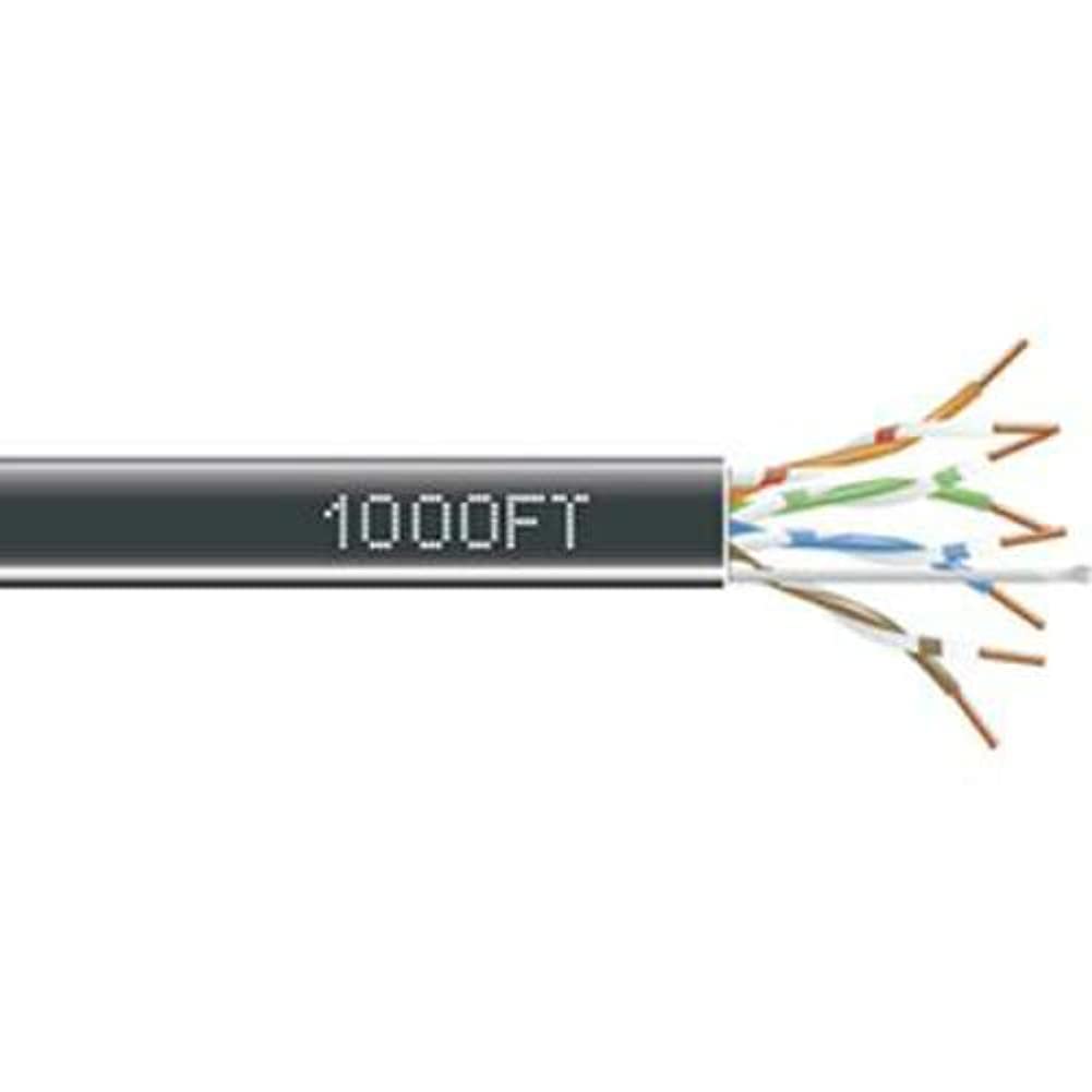 Black Box Eyn861A Pb 1000 Gigabase 350 Cat5E, 350 Mhz Solid Bulk Cable, Pvc, Black, 1000 Ft. (304.8 M)