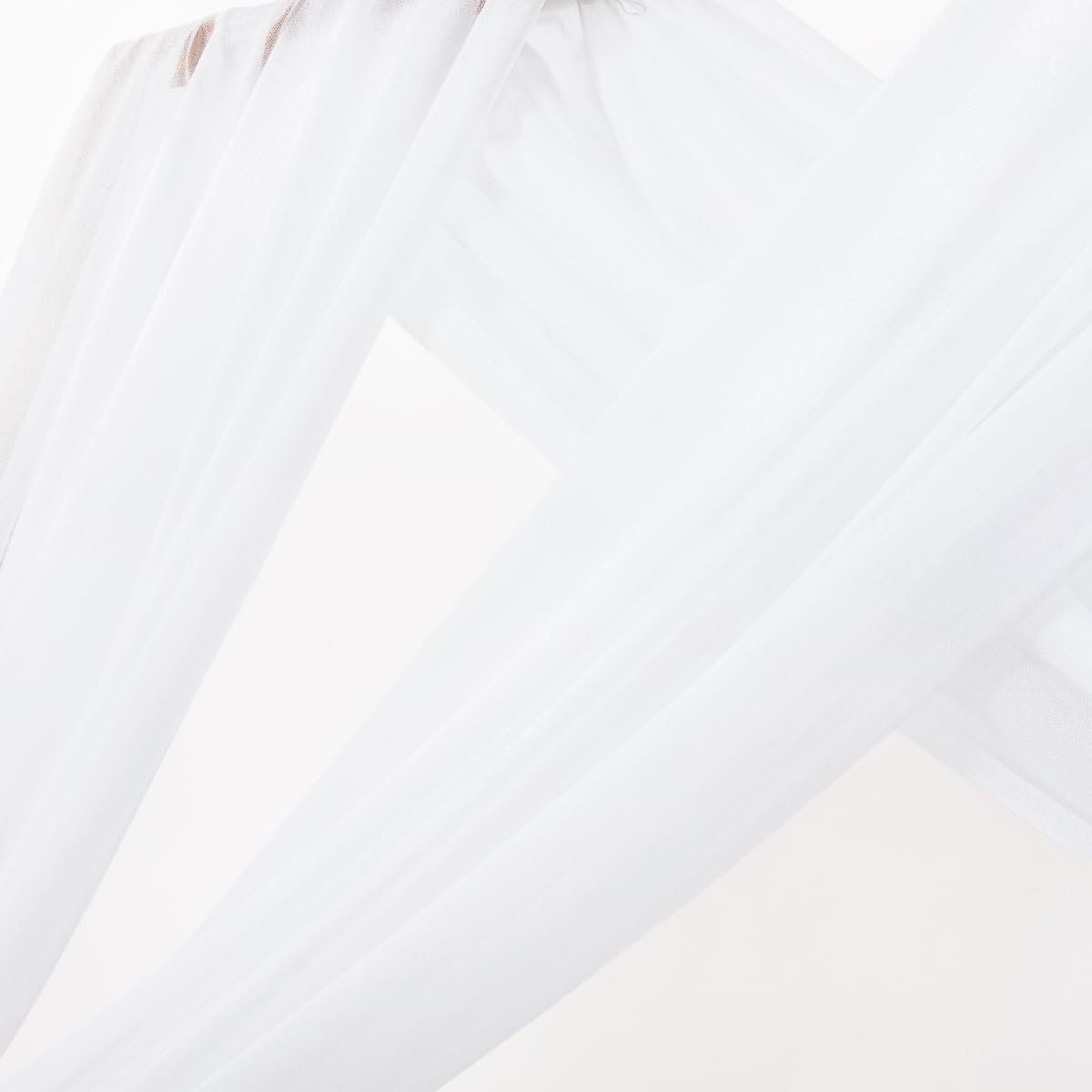 Mlmc Wedding Arch Draping Fabric 2 Panels 29'' X 20Ft White Chiffon Drapery Sheer Backdrop Curtains For Ceremony Wedding Party C