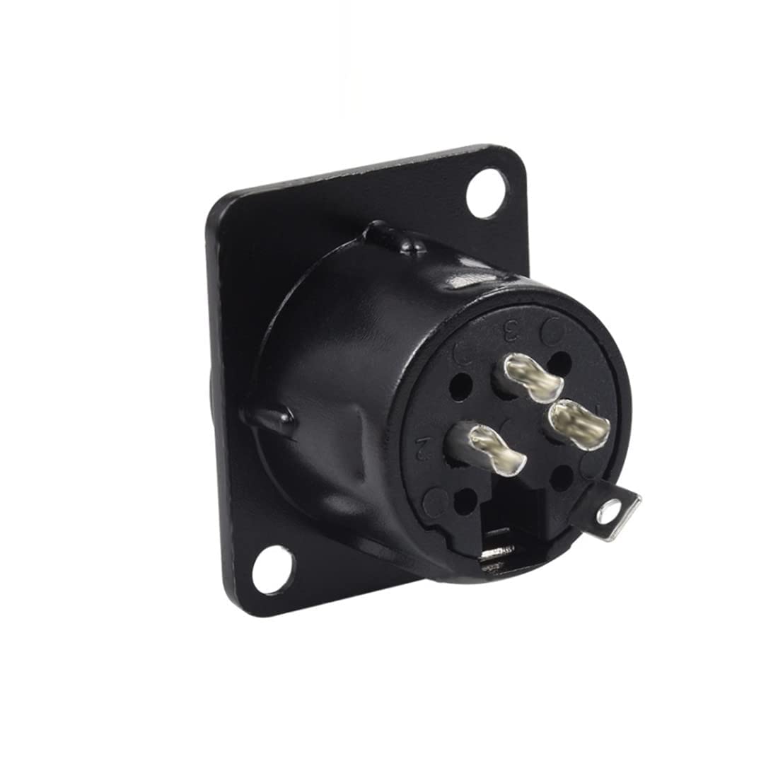 Gdqlcnxb Xlr Female Jack 3 Pin Panel Mount Jacks, Xlr Female Socket Audio Speaker Microphone Connector 8Pcs,Black Metal Housing.