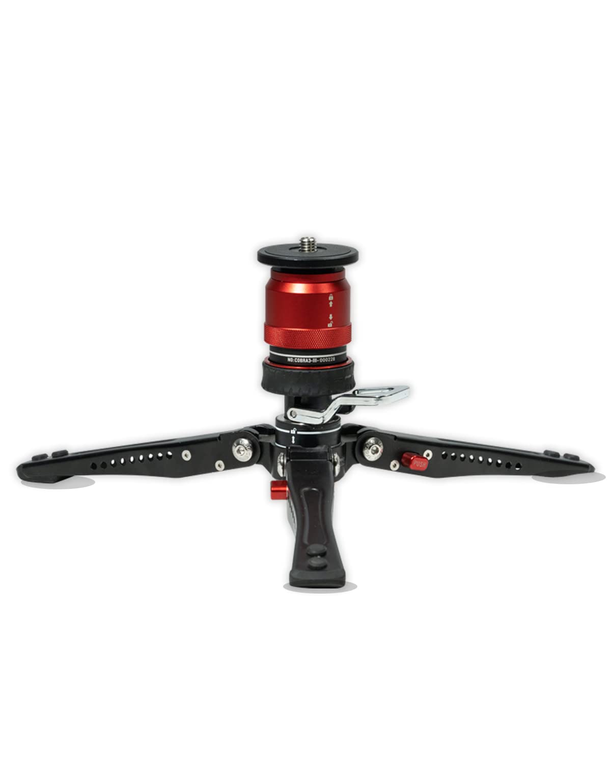 Ifootage Cobra 3 Base P Tripod,Low Profile Minipod,Pedal Locking Design,Auto Locking Sleeve,360Smooth Rotation,1/4''&3/8'' Screw