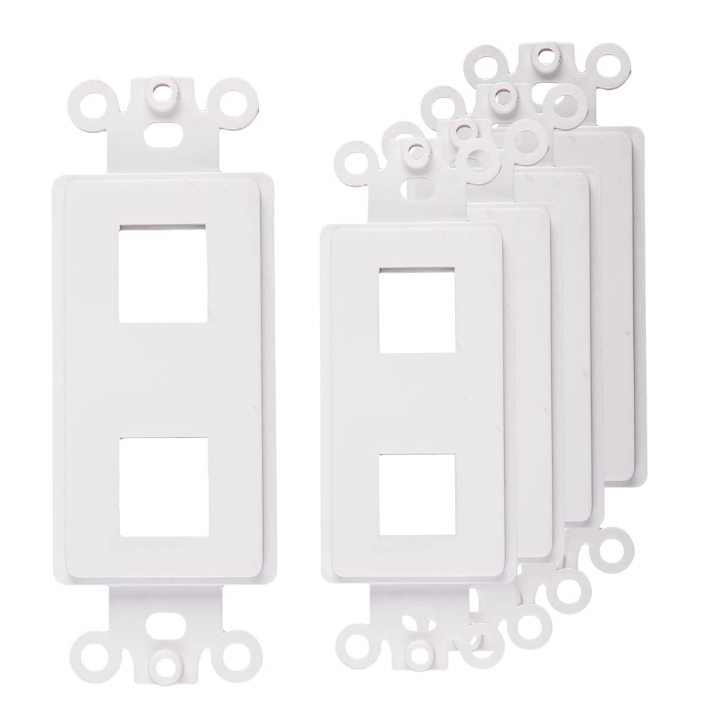 Quickport Decora Keystone Insert, 2 Port, 5 Pack White