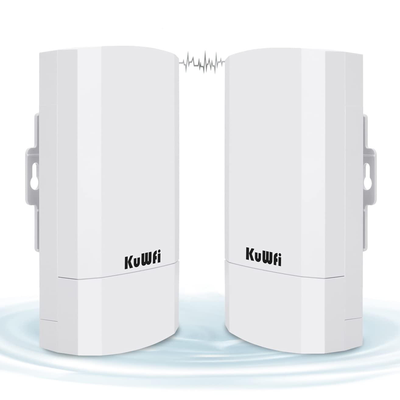 Kuwfi 2 Pack 300Mbps Wireless Bridge, Outdoor Cpe Wifi Kit Point To Point Wireless Access Point 2.4G Internet Bridge 1Km Transmission Distance Solution For Ptp/Ptmp(Pre Program)