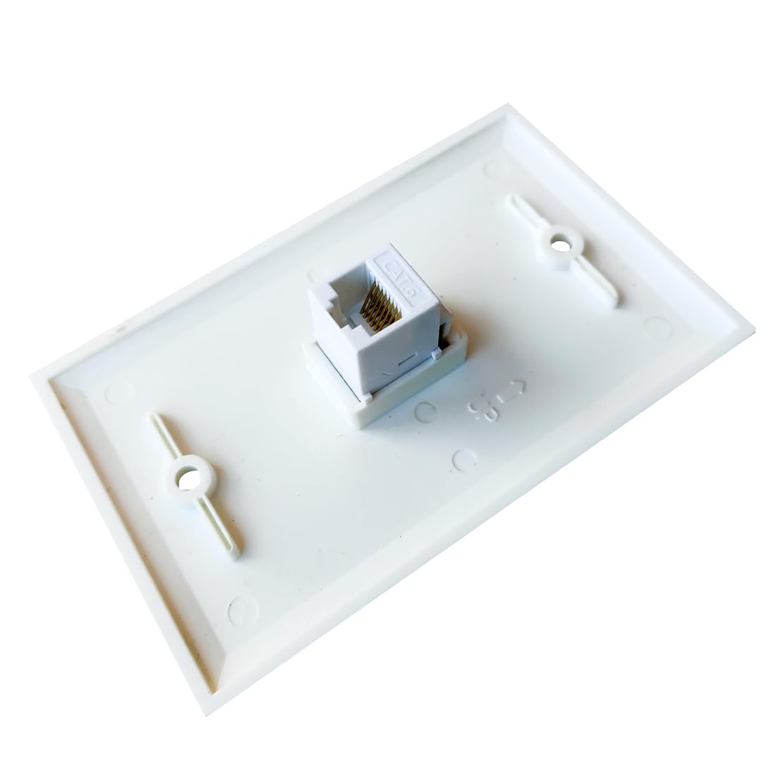 Bupldet 1 Port Cat6 Ethernet Wall Plate Female To Female   Single Gang Network Cat 6 Rj45 Keystone Jack Pass Through Cover Plate